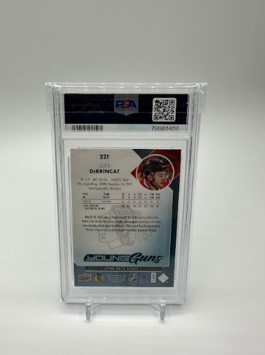 2017-18 UPPER DECK YOUNG GUNS ALEX DEBRINCAT #221 PSA 9 MINT
