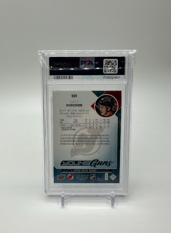 2017-18 Upper Deck Young Guns Nico Hischier Brock Boeser PSA 10 GEM MT Rookie RC