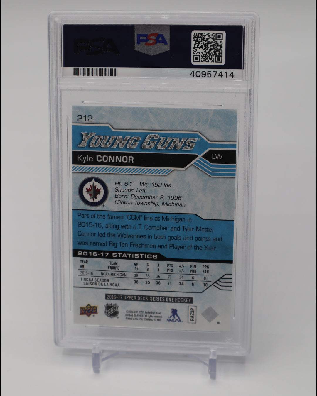 KYLE CONNOR 2016-17 Upper Deck YOUNG GUNS #212 Winnipeg Jets RC