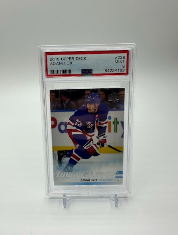 Adam Fox Rookie RC 2019 Upper Deck Young Guns #228 PSA 9 Rangers
