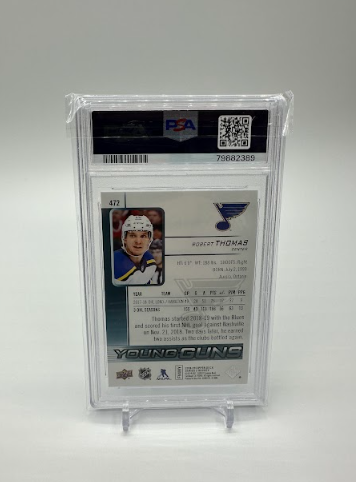 2018-19 Upper Deck Young Guns #472 Robert Thomas RC PSA 10 Blues